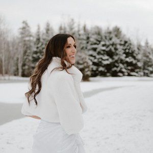 Bridal Faux Fur Cropped Wedding Jacket